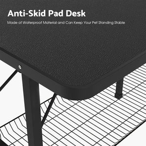 Black anti-skid pad desk with text on waterproof material and pet stability at Pet Servo