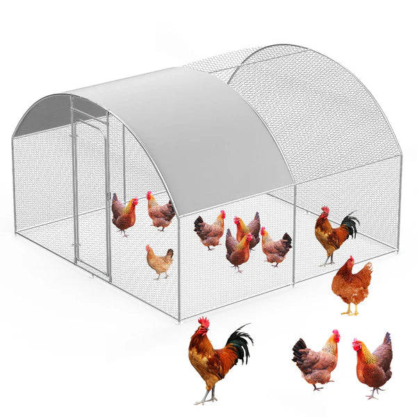 Advwin - Outdoor Walk-in Large Metal Chicken Coop