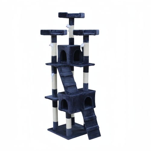 Yes4pets 170cm Cat Scratching Post Tree with Ladder Grey - PetServo