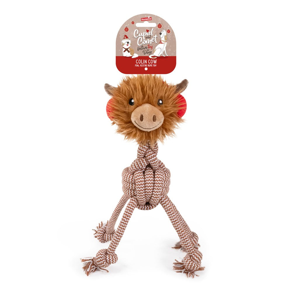 Rosewood - Colin Cow Dog Toy - Pet Servo