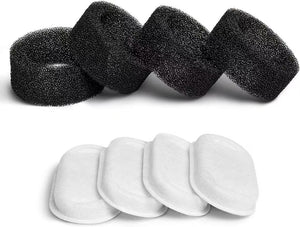 Black and white foam filters on a white background at Pet Servo