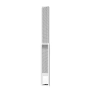 Vertical blind with a white frame on a white background