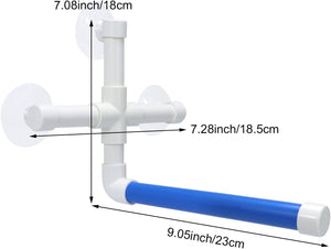 Measurement chart of a white and blue plastic component on a white background at Pet Servo