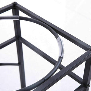 Metal frame with a cable running through it on a white background at Pet Servo