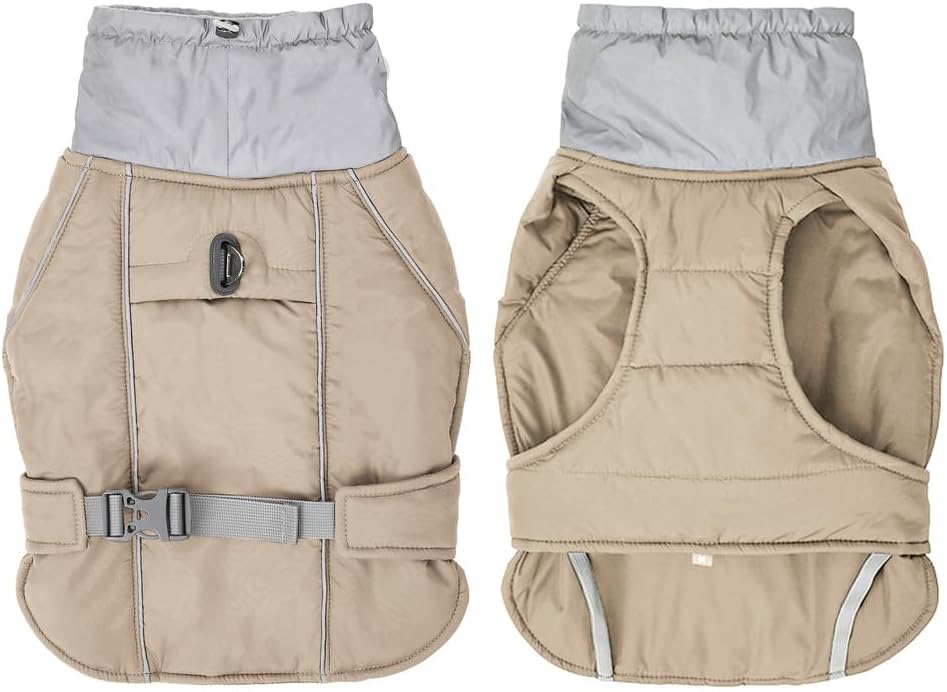  Beige Waterproof Dog Coat - Adjustable - Petservo