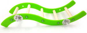 Green wavy rack with wooden pegs on a white background at Pet Servo