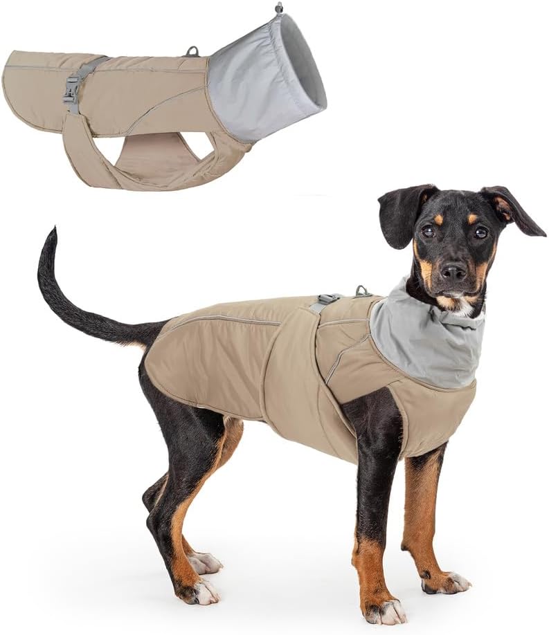 Beige Waterproof Dog Coat - Adjustable - Petservo