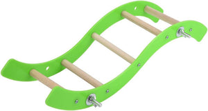 Green and wooden climbing toy on a white background at Pet Servo