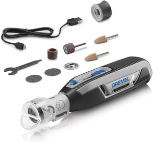 Dremel tool with attachments on a white background