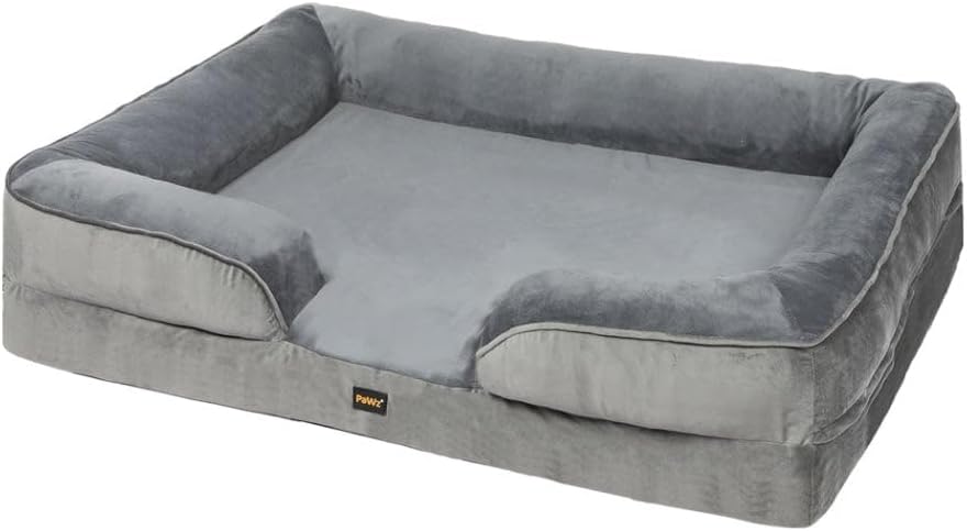 PaWz Washable Removeable Memory Foam Dog Cat Bed Sofa, Grey at Pet Servo