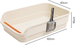 PaWz - Open Cat Litter Box with Scoop High Sided Kitty Litter Tray at Pet Servo