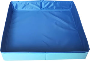 Blue plastic pet playpen on a white background at Petservo