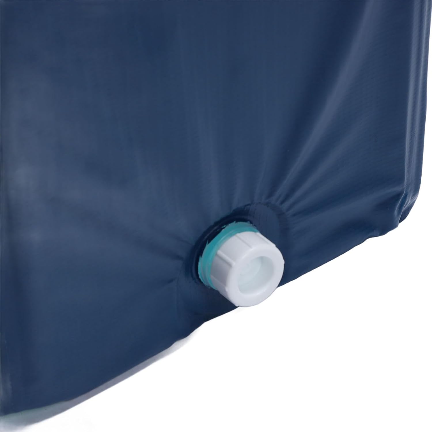 Blue inflatable water container with a white valve on a white background at Pet Servo