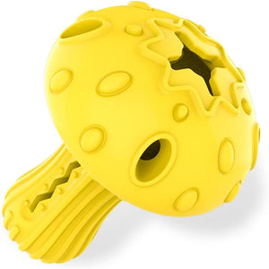 Yellow textured dog toy on a white background at Pet Servo
