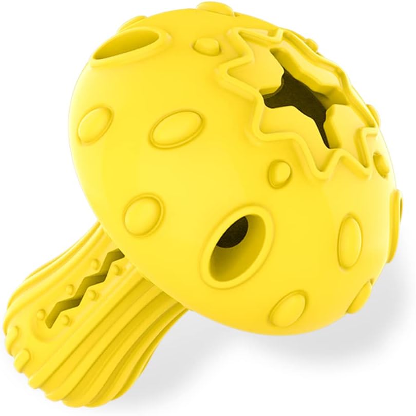 Yellow textured dog toy on a white background at Pet Servo