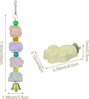 Colorful beaded keychain with measurements on a white background at Pet Servo