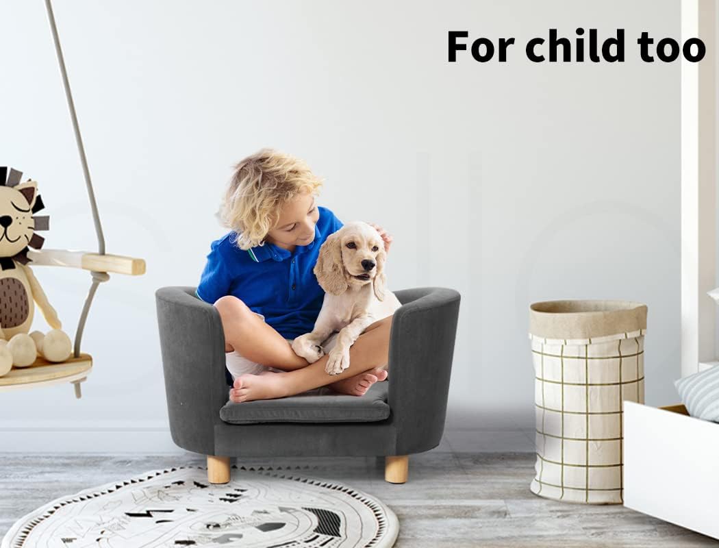 PaWz Small Dog Warm Soft Bed Lounge Couch Soft Removable Cushion Chair Seat Grey at Pet Servo