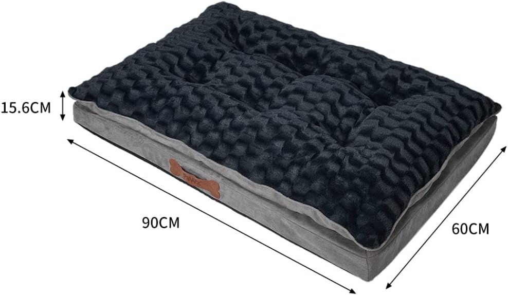 Dog bed with dimensions labeled on a white background at Pet Servo