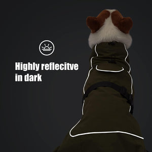 ODSSDAPU - Black Waterproof Dog Coat w/Reflective - Petservo