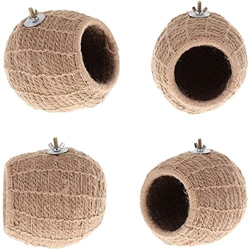 Four woven hamster houses on a white background at Pet Servo