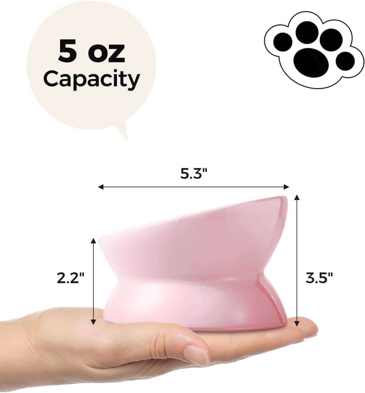 Pink pet water bottle with capacity and dimensions displayed on a white background at Pet Servo