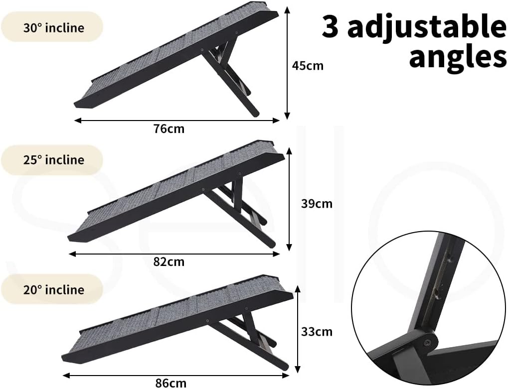 PaWz Adjustable Dog Ramp Height Stair for Bed Sofa Cat Dogs Folding Portable at Pet Servo