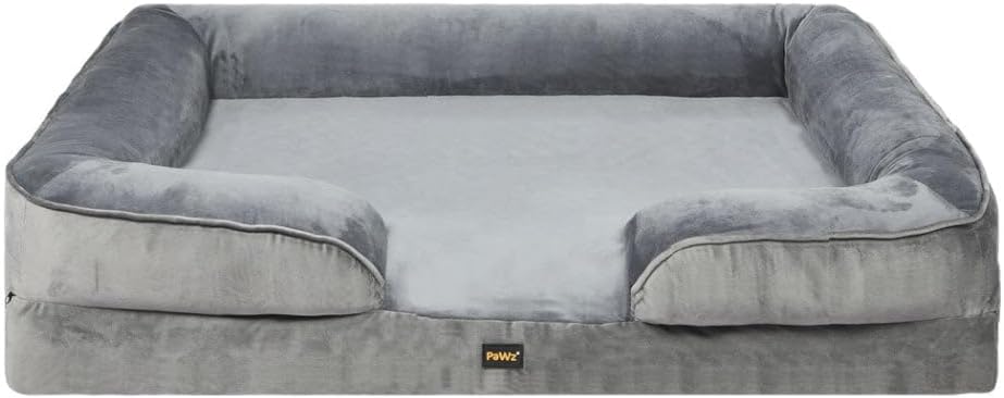 PaWz Washable Removeable Memory Foam Dog Cat Bed Sofa, Grey at Pet Servo