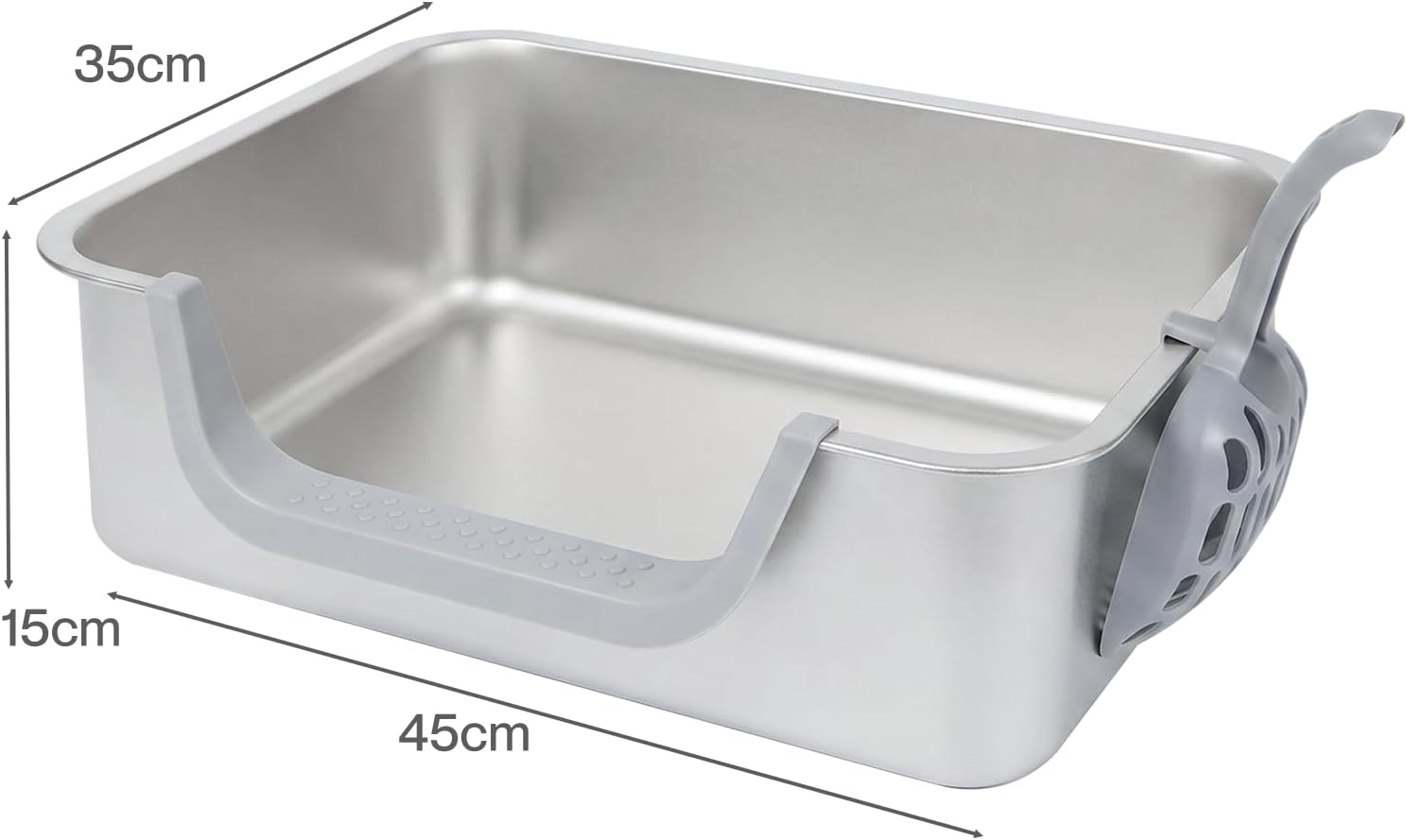PaWz - Stainless Steel Cat Litter Box with Low Entry Easy to Clean & Odour Resistant at Pet Servo