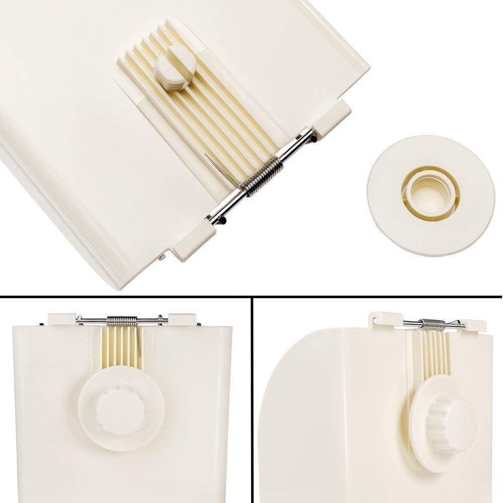 Collage of a white kitchen slicer with close-up details on a white background at Pet Servo