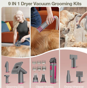 9-in-1 dryer vacuum grooming kit for pets with multiple uses and attachments at Pet Servo