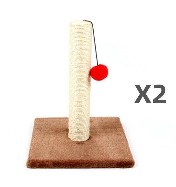 Cat scratching post with a red ball on a white background at Pet Servo