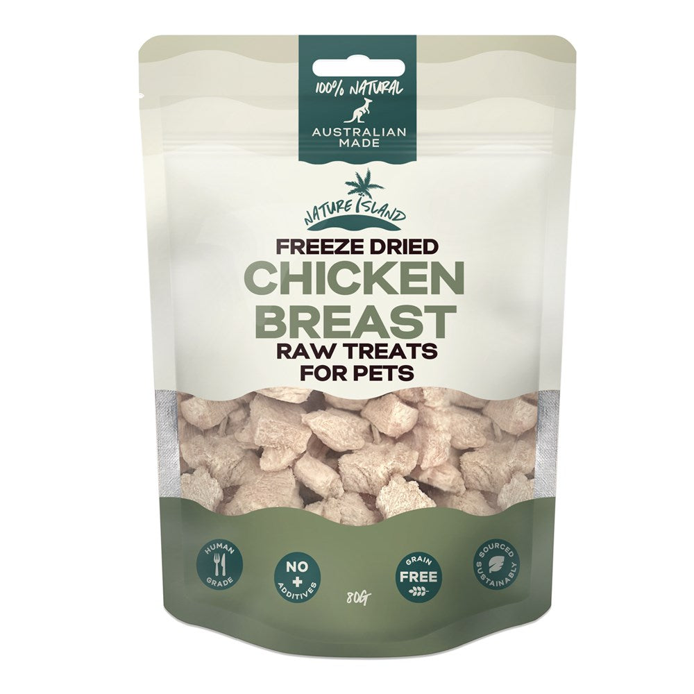 Nature Island - Freeze Dried Chicken Breast Raw treats 80g for Pets - Petservo