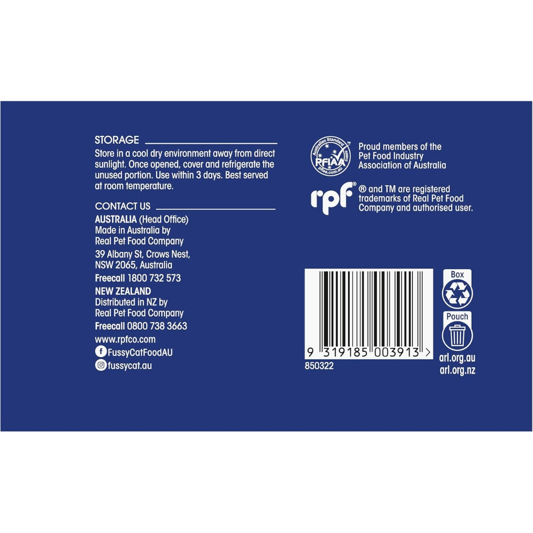 Back of a product label with text, contact information, and symbols on a blue background
