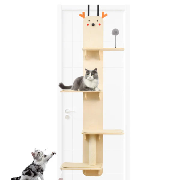 Advwin - 4-Levels Vertical Door Hanging Cat Shelf
