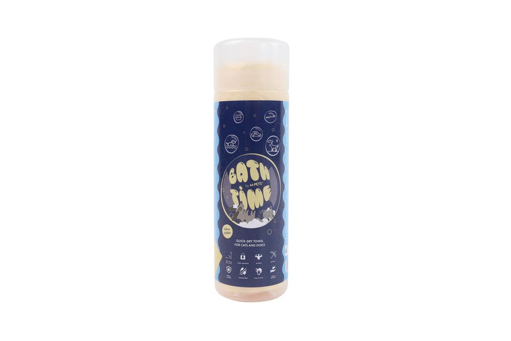 A single bottle of Bath & Time body wash with a dark blue label and a translucent cap, shown on a plain white background at Pet Servo