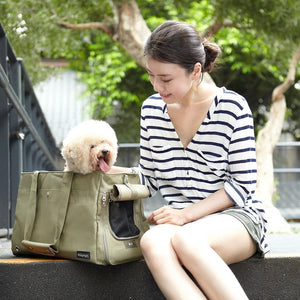 Ibiyaya Canvas Pet Carrier Tote for Cats & Dogs Light Green - petservo-3