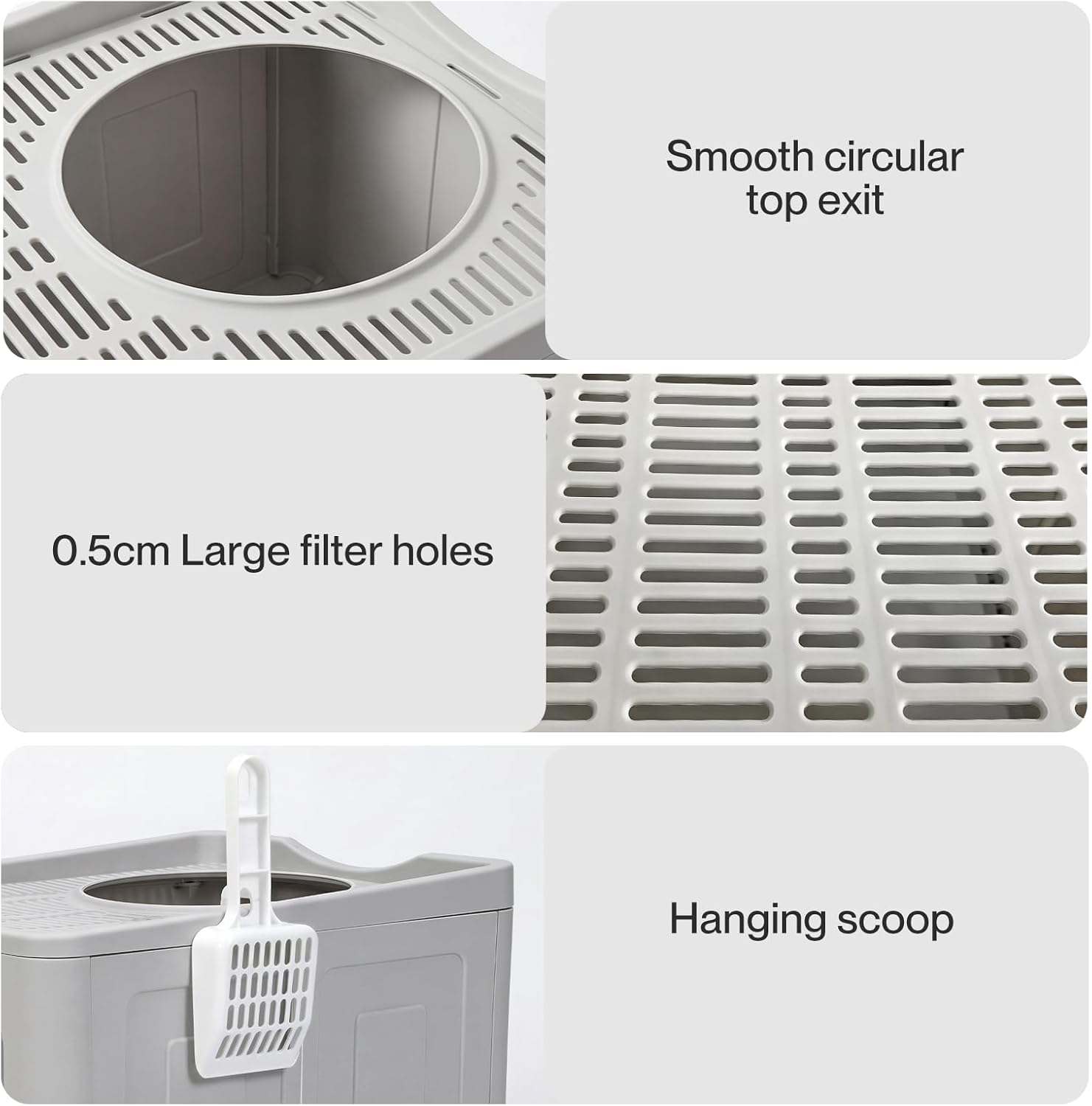 PaWz - Large Anti-Splashing Hooded Enclosed Cat Litter Tray, Plastic Cleaning Scoop at Pet Servo