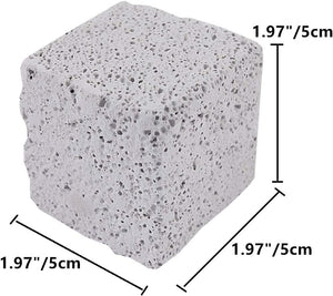 Cube-shaped stone with dimensions labeled on a white background at Pet Servo