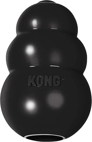 Black KONG dog toy on a white background at Pet Servo