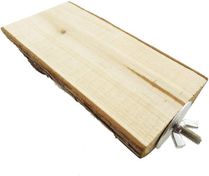 Wooden wedge with metal clamp on a white background at Pet Servo