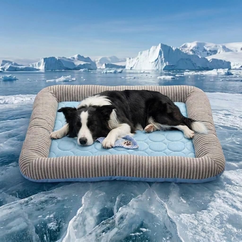 Pbed - Self Cooling Ice Silk Bed Mat for Small, Medium, & Large Pets, Blue at Pet Servo