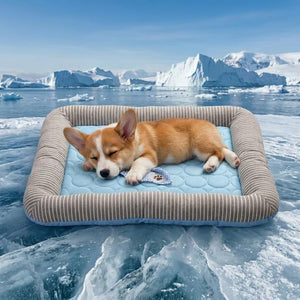 Pbed - Self Cooling Ice Silk Bed Mat for Small, Medium, & Large Pets, Blue at Pet Servo