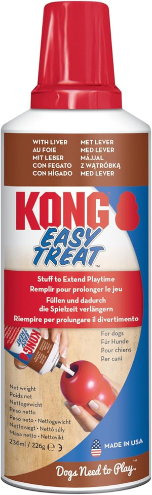 Kong Easy Treat dog toy packaging with red cap and white body at Pet Servo