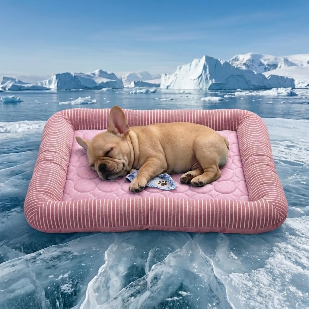 Pbed - Self Cooling Ice Silk Pet Bed Mat for Crate, Pink at Pet Servo