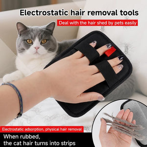 Electrostatic hair removal tool with a cat in the background at Pet Servo