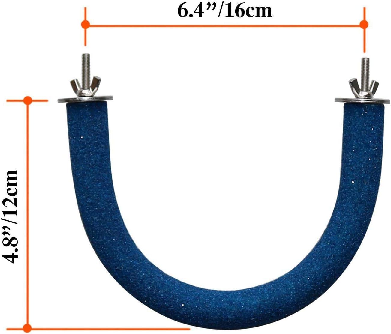 Blue U-shaped object with measurements on a white background at Pet Servo