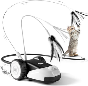Pet toy with feather and light, designed to entertain pets at Pet Servo