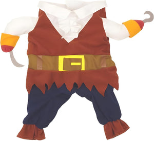 Cartoon character in a costume with a red vest, blue pants, and yellow belt at Pet Servo