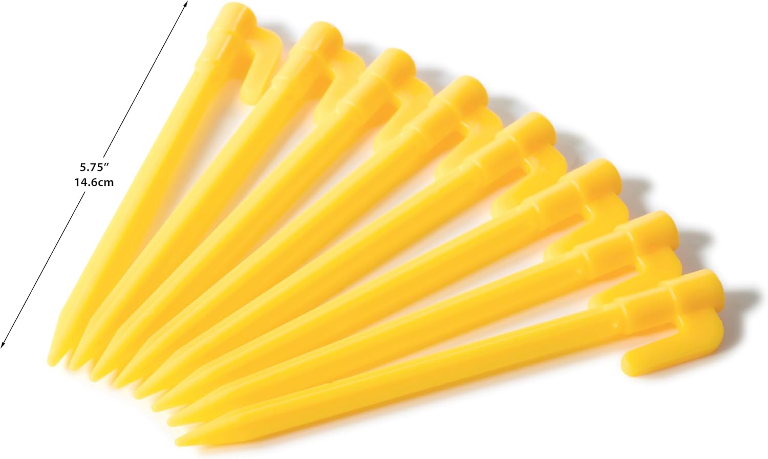 Yellow golf tees with measurement on a white background at Pet Servo