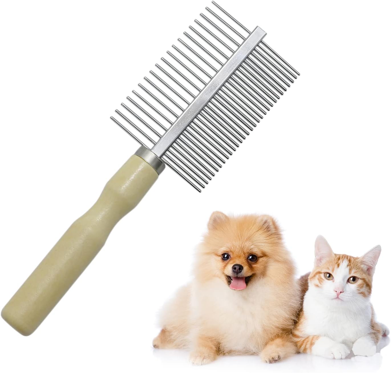 Pet grooming comb with a dog and cat on a white background at Pet Servo